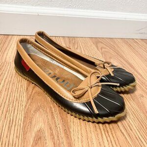 Women's Chooka duck skimmer flat duck boot slip on shoes black brown Size 6